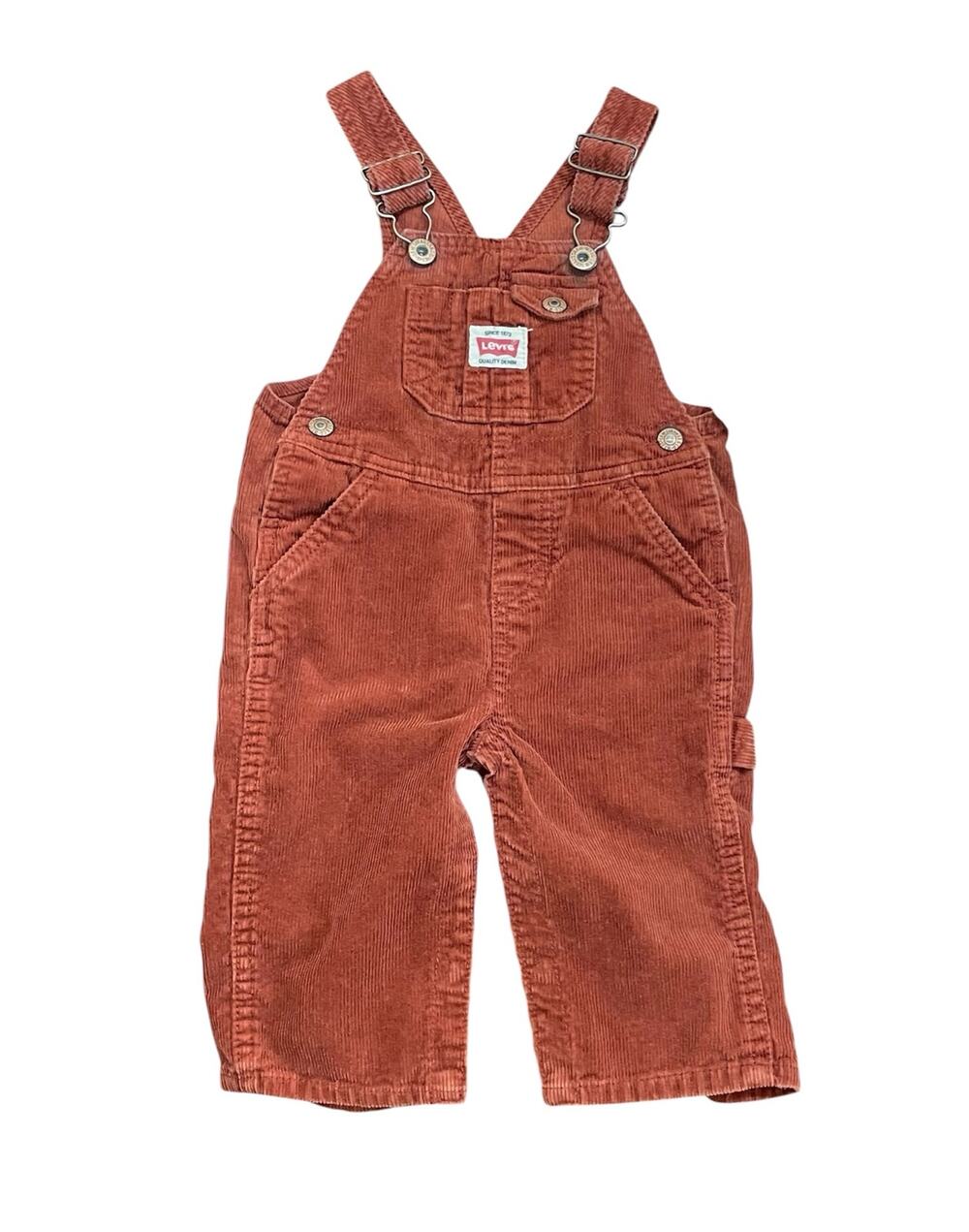 Vintage Levi's Brown-Rust Corduroy Overalls 100% Cotton Kid's Baby Size 12 Mo.